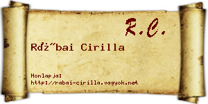 Rábai Cirilla névjegykártya